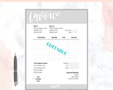 Load image into Gallery viewer, INVOICE TEMPLATE Order Form, EDITABLE Custom Receipt Template, Printable Customer Sales Order Invoice, Receipt Invoice Business form planner | Style 9