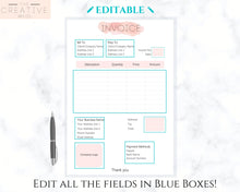 Load image into Gallery viewer, INVOICE Template & ORDER FORM Editable. Custom Receipt Printable. Sales Order Invoice. Ordering Form Tracker Receipt Invoice. Business form | Bundle 2