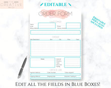 Load image into Gallery viewer, INVOICE Template & ORDER FORM Editable. Custom Receipt Printable. Sales Order Invoice. Ordering Form Tracker Receipt Invoice. Business form | Bundle 2