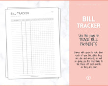 Load image into Gallery viewer, Income and Expenses Tracker BUNDLE with Savings & Bill Tracker, Budget Planner Printable Templates, Bills, Spending, Personal Finance Planner Binder