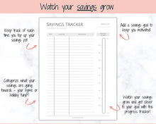 Load image into Gallery viewer, Income and Expenses Tracker BUNDLE with Savings & Bill Tracker, Budget Planner Printable Templates, Bills, Spending, Personal Finance Planner Binder