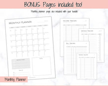 Load image into Gallery viewer, Income and Expenses Tracker BUNDLE with Savings & Bill Tracker, Budget Planner Printable Templates, Bills, Spending, Personal Finance Planner Binder