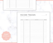 Load image into Gallery viewer, Income and Expenses Tracker BUNDLE with Savings & Bill Tracker, Budget Planner Printable Templates, Bills, Spending, Personal Finance Planner Binder