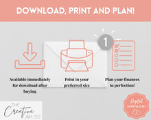 Load image into Gallery viewer, Income and Expenses Tracker BUNDLE with Savings & Bill Tracker, Budget Planner Printable Templates, Bills, Spending, Personal Finance Planner Binder