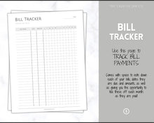 Load image into Gallery viewer, Income and Expenses Tracker BUNDLE with Savings & Bill Tracker, Budget Planner Printable Templates, Bills, Spending, Personal Finance Planner Binder | Mono