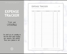 Load image into Gallery viewer, Income and Expenses Tracker BUNDLE with Savings & Bill Tracker, Budget Planner Printable Templates, Bills, Spending, Personal Finance Planner Binder | Mono