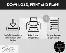 Load image into Gallery viewer, Income and Expenses Tracker BUNDLE with Savings & Bill Tracker, Budget Planner Printable Templates, Bills, Spending, Personal Finance Planner Binder | Mono