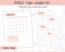 Load image into Gallery viewer, Income and Expenses Tracker BUNDLE with Savings & Bill Tracker, Budget Planner Printable Templates, Bills, Spending, Personal Finance Planner Binder | Pink Watercolor