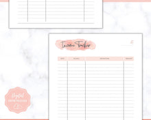 Load image into Gallery viewer, Income and Expenses Tracker BUNDLE with Savings & Bill Tracker, Budget Planner Printable Templates, Bills, Spending, Personal Finance Planner Binder | Pink Watercolor