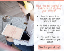 Load image into Gallery viewer, Instagram Content Calendar. PODCAST Planner Marketing Guide, Social Media Template, Podcasting Instagram Post, Podcasters Content Planner