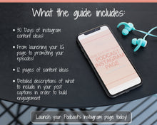 Load image into Gallery viewer, Instagram Content Calendar. PODCAST Planner Marketing Guide, Social Media Template, Podcasting Instagram Post, Podcasters Content Planner