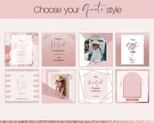 Load image into Gallery viewer, Instagram Post Templates, Rose Gold Instagram Frame Template, Blush Pink Notification Quotes, Engagement Booster, Canva, Coaching