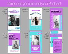 Load image into Gallery viewer, Instagram Story Templates. 30 Podcast Instagram Stories, Canva Template Pack. Podcast Template, Podcasters Podcasting, Social Media Post | Purple