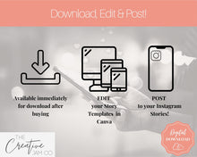 Load image into Gallery viewer, Instagram Story Templates. Podcast Instagram Stories, Canva Template Pack. Podcast Template, Podcasters Podcasting, Social Media Bundle Post | Nude