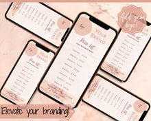 Load image into Gallery viewer, Instagram Template PRICE LIST Instagram Story! Price List Template for your feed, IG Stories, Highlights. Instagram Marketing, Social Media | Nude Marble
