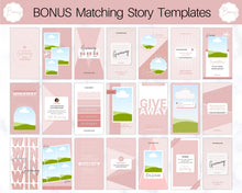 Load image into Gallery viewer, Instagram Theme - GIVEAWAY Post Templates! Social Media Engagement Booster, Small Business Feed, Instagram Frame, Canva, Coaching Marketing | Pink