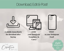 Load image into Gallery viewer, Instagram Theme - NOTIFICATION post Templates! Social Media Engagement Booster, Reminders Feed, Instagram Frame Quote, Canva Theme, Coaching | Green