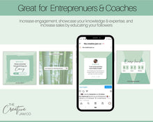 Load image into Gallery viewer, Instagram Theme - NOTIFICATION post Templates! Social Media Engagement Booster, Reminders Feed, Instagram Frame Quote, Canva Theme, Coaching | Green
