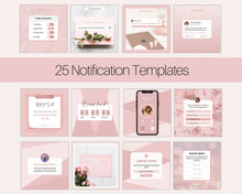 Load image into Gallery viewer, Instagram Theme - NOTIFICATION post Templates! Social Media Engagement Booster, Reminders Feed, Instagram Frame Quote, Canva Theme, Coaching | Pink