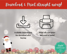 Load image into Gallery viewer, Letter to Santa Claus, GREEN Kids Christmas Wish List Printable, Father Christmas Letter, Dear Santa Letter, Holidays, North Pole Mail, Nice List