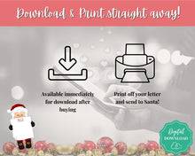 Load image into Gallery viewer, Letter to Santa Claus, PINK Kids Christmas Wish List Printable, Father Christmas Letter, Dear Santa Letter, Holidays, North Pole Mail, Nice List