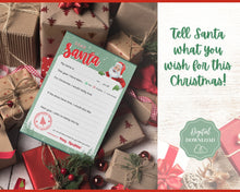 Load image into Gallery viewer, Letter to Santa Claus, SAGE Kids Christmas Wish List Printable, Father Christmas Letter, Dear Santa Letter, Holidays, North Pole Mail, Nice List
