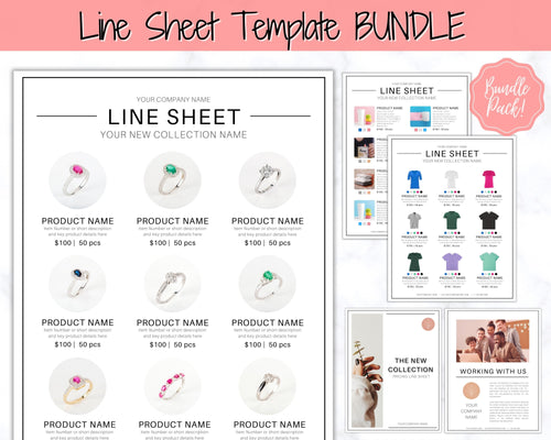 Line Sheet for Wholesale. Editable Template Catalog, Price List Template, Wholesale Template, Product Sales Sheet, Canva Linesheet Catalogue | Mono Style 2