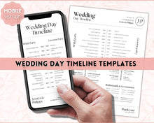 Load image into Gallery viewer, MOBILE Wedding Day Timeline Template, EDITABLE order of events, Wedding Timeline, Wedding Schedule, Wedding Day Timeline, wedding itinerary program | Mono Lux