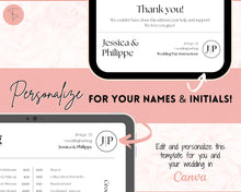 Load image into Gallery viewer, MOBILE Wedding Day Timeline Template, EDITABLE order of events, Wedding Timeline, Wedding Schedule, Wedding Day Timeline, wedding itinerary program | Mono Lux