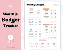 Load image into Gallery viewer, MONTHLY Budget Planner Printable, Financial Tracker Template, Paycheck, Savings Tracker, Binder, Debt, Bill, Spending, Expense Income | RETRO 70's themed