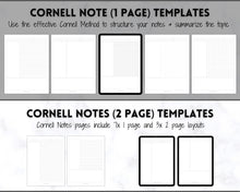 Load image into Gallery viewer, Note Taking Templates, Printable Paper, Note Taking Journal, Cornell Notes, Dot Lined Grid, Graph, Meeting Notebook, Student Digital Note-taking