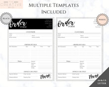 Load image into Gallery viewer, ORDER FORM Invoice Template, EDITABLE Custom Receipt Template, Printable Customer Sales Order Invoice, Receipt Form, Edit, Download A4 Pdf | Style 7
