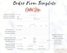 Load image into Gallery viewer, ORDER FORM Invoice Template, EDITABLE Custom Receipt Template, Printable Customer Sales Order Invoice, Receipt Form, Edit, Download A4 Pdf | Style 8