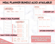 Load image into Gallery viewer, Pink Grocery List, Master Grocery List Printable, Weekly Shopping List, Meal Planner Checklist, Grocery PDF, Kitchen Organization Template | Pink Watercolor