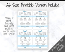 Load image into Gallery viewer, Printable Vinyl Decal Care Card Instructions. Decal Application Order Card, DIY Sticker Seller Packaging Label, Vinyl Decal Care Cards | Blue