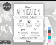 Load image into Gallery viewer, Printable Vinyl Decal Care Card Instructions. Decal Application Order Card, DIY Sticker Seller Packaging Label, Vinyl Decal Care Cards | Grey