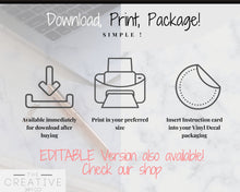 Load image into Gallery viewer, Printable Vinyl Decal Care Card Instructions. Decal Application Order Card, DIY Sticker Seller Packaging Label, Vinyl Decal Care Cards | Grey