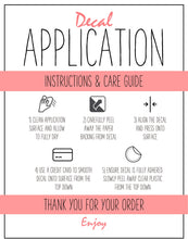 Load image into Gallery viewer, Printable Vinyl Decal Care Card Instructions. Decal Application Order Card, DIY Sticker Seller Packaging Label, Vinyl Decal Care Cards | Red