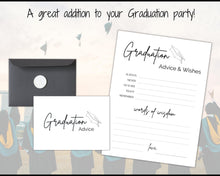 Load image into Gallery viewer, Printable Words of Wisdom Card, Graduation Advice & Wishes Party Poster Template, Graduate, College, High School Grad, Class of 2022, Advice Poster, Advice Card