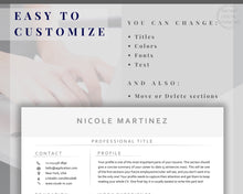 Load image into Gallery viewer, Professional Resume Template Word. CV Template Professional, Modern Executive Resume Template, Clean, Minimalist Resume, Free Docs Bundle