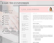 Load image into Gallery viewer, Professional Resume Template Word. CV Template Professional, Modern Executive Resume Template, Clean, Minimalist Resume, Free Docs Bundle | Style 2