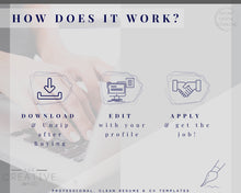 Load image into Gallery viewer, Professional Resume Template Word. CV Template Professional, Modern Executive Resume Template, Clean, Minimalist Resume, Free Docs Bundle | Style 7