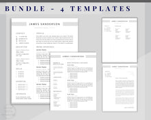 Load image into Gallery viewer, Professional Resume Template Word. CV Template Professional, Modern Executive Resume Template, Clean, Minimalist Resume, Free Docs Bundle | Style 7