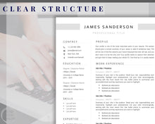 Load image into Gallery viewer, Professional Resume Template Word. CV Template Professional, Modern Executive Resume Template, Clean, Minimalist Resume, Free Docs Bundle | Style 7