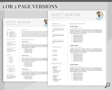 Load image into Gallery viewer, Professional Resume Template Word. CV Template Professional, Modern Executive Resume Template, Clean, Minimalist Resume, Free Docs Bundle | Style 8