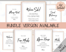 Load image into Gallery viewer, Real Estate Open House COVID SIGN. We're Sold Sign, Wear a mask, Social Distancing, Corona Virus Signs, Realtor Sign, Face Mask Sign, Signage