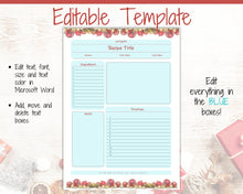 Load image into Gallery viewer, Recipe Sheet template, EDITABLE CHRISTMAS Recipe Book Template, Recipe Cards, Minimal Recipe Binder, Printable Farmhouse, Planner Journal
