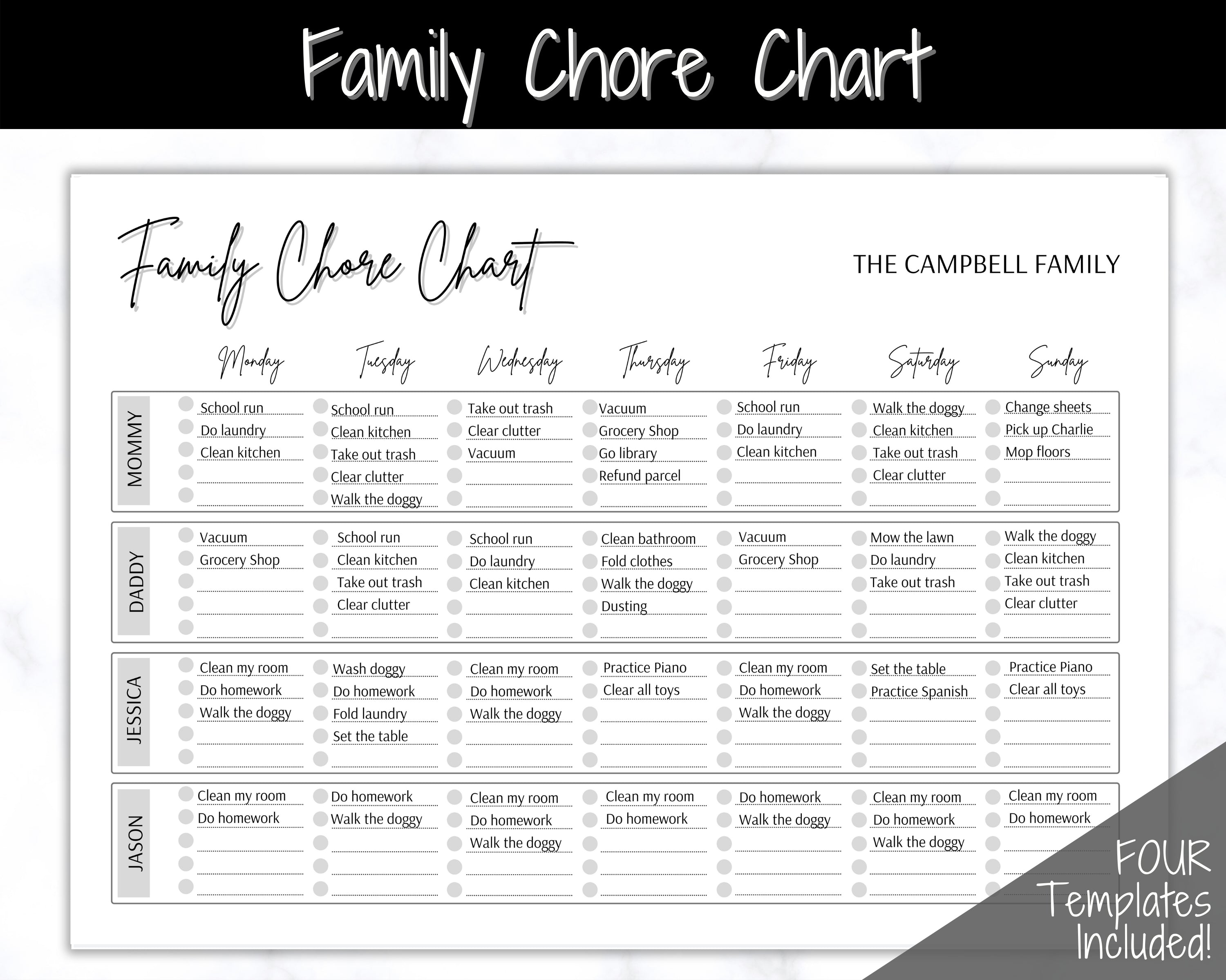 Chore Chart Templates chore-chart-templates