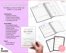 Load image into Gallery viewer, SOCIAL MEDIA Planner for Small Business, Content Planner Printable, Instagram, YouTube, TikTok, Facebook, Side Hustle, Marketing Calendar | Rainbow