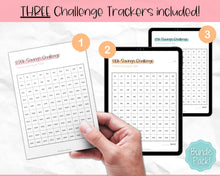 Load image into Gallery viewer, Savings Challenge BUNDLE, 5k, 10k & 20k Saving Tracker Printables, 5000, 10000, 20000, 100 Day, Cash Envelopes, Save Money, Budget, Finance | Colorful Sky
